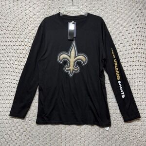 New Orleans Saints Fanatics NFL Graphic T Shirt Mens L  Black Logo Football